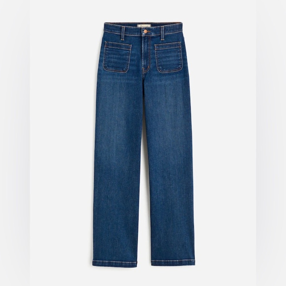 The Petite Emmett Wide-Leg Full Length Jean: Patch Pocket Edition